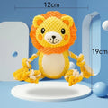 Lion and monkey plush squeaky dog toys with no-stuffing construction for medium large dogs