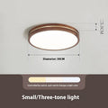 New Chinese ceiling lamp 30cm LED tri-colour dimming wooden modern minimalist for living room bedroom