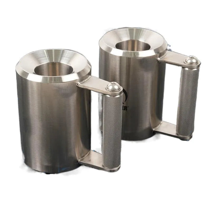 Silver stainless steel dumbbell cup with 8kg cast iron weight for strength training equipment
