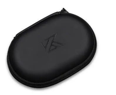 Black leather oval-shaped earphone storage bag for EDX PRO and compatible models.