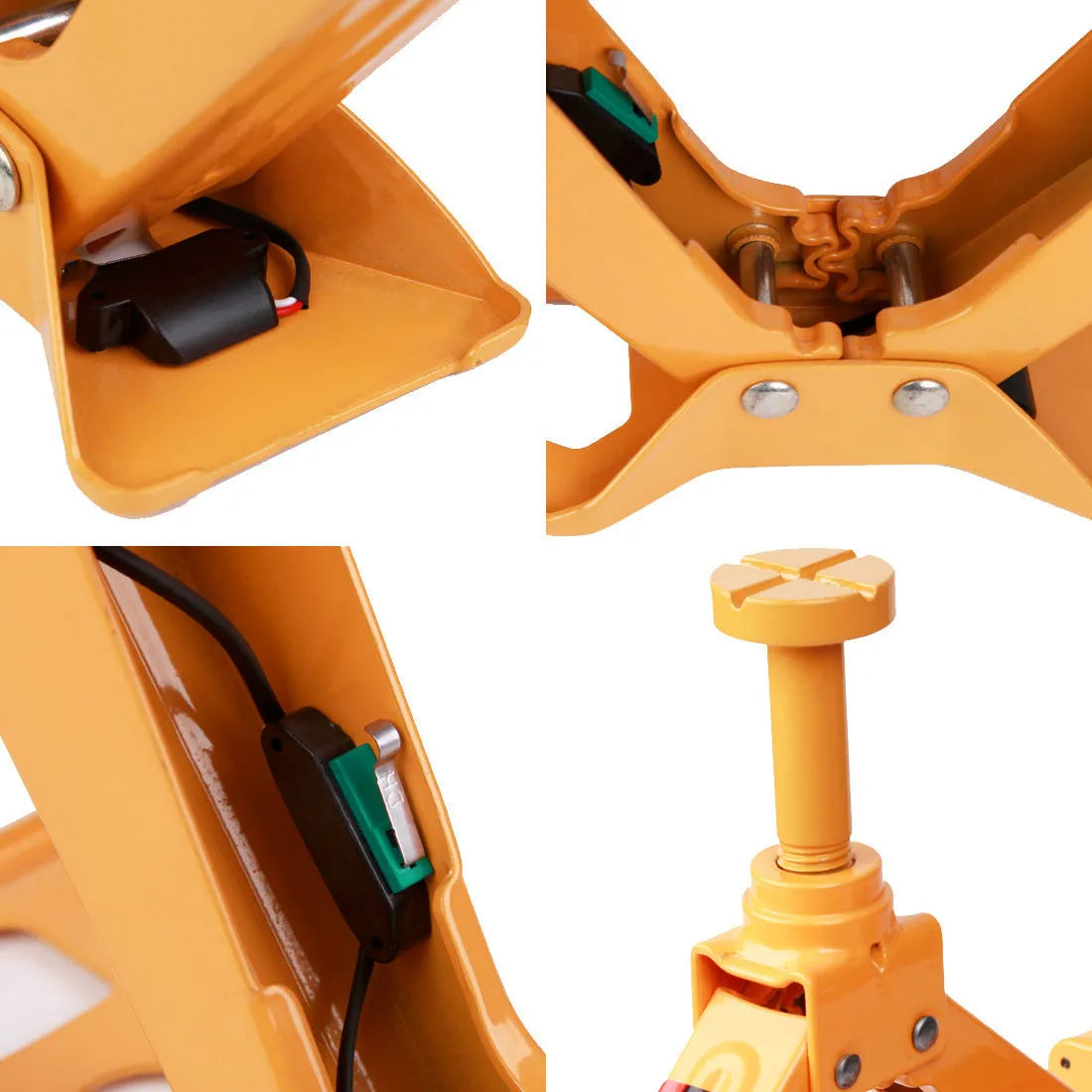 Yellow steel electric car jack set with electric wrench for vehicle tyre changes