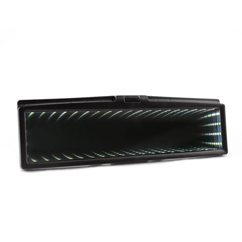 Car rearview mirror replacement with 280mm flat mirror, anti-glare coating, and night lighting in blue, white, red, green or pink colours