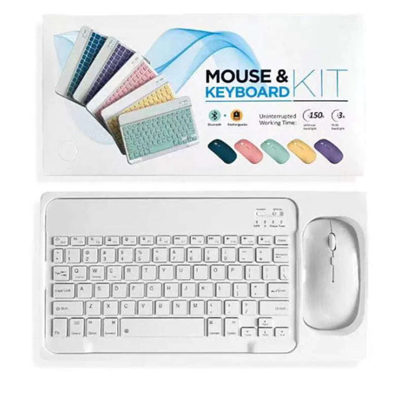 10-inch Bluetooth keyboard and mouse set in multiple colour options with compact wireless design