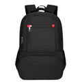 Light grey Oxford cloth insulated backpack with curved shoulder straps and a pull rod belt attached.
