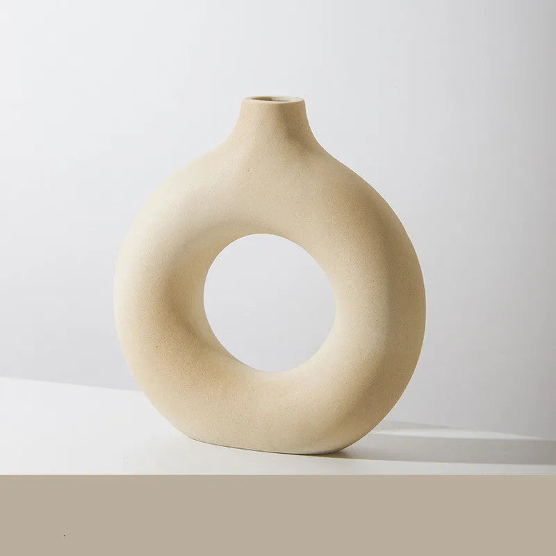 Frosted porcelain biscuit vase with unglazed finish in modern simple style