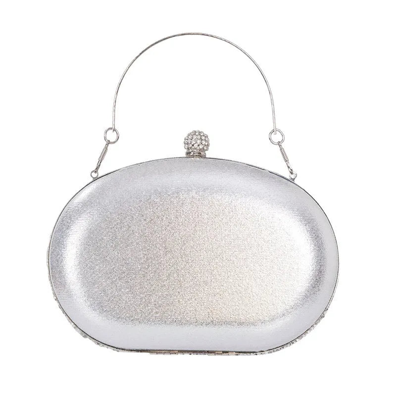Personalised retro style women's banquet handbag with rhinestone and hardware details