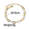 Double-layer stainless steel and resin heart bracelet for women with electroplated finish