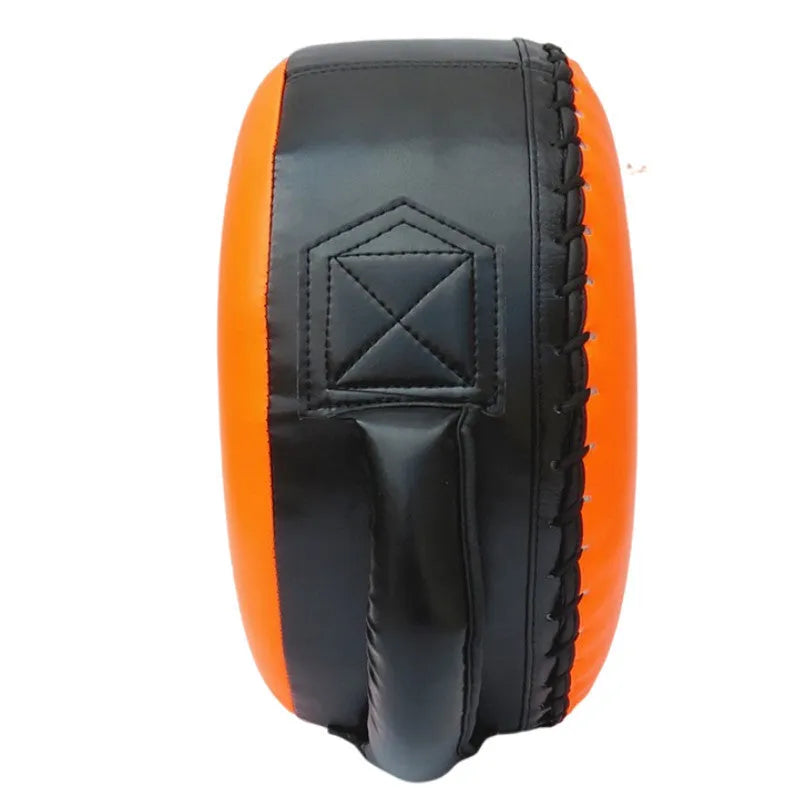 Boxing training shield target handheld PU punching pad in fluorescent green for speed and reflex drills