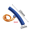 Polyurethane wheel hub protective sleeve shown in blue, orange, red, and yellow colours.