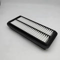 Black panel car air filter with dimensions 256mm by 113mm by 40mm for Modern vehicles.