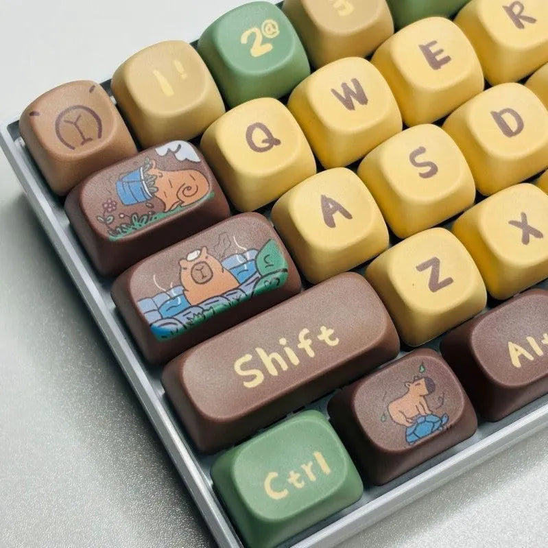 Capabala 130 key ABS mechanical keyboard keycap set with MOA profile laid out.