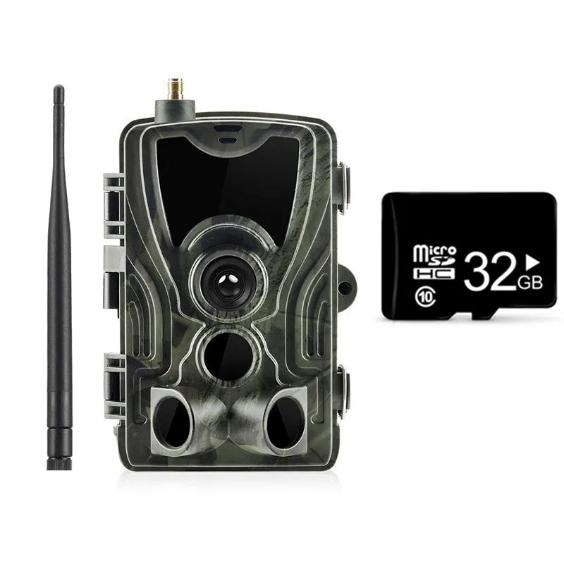 HC801M outdoor surveillance camera in camouflage colour with 1080p HD resolution and wide-angle lens