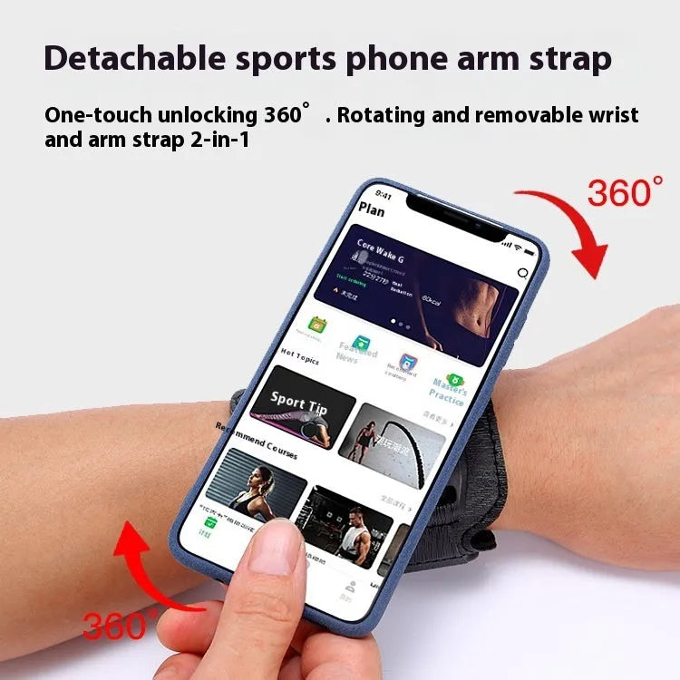 Mobile phone arm bag wrist strap holder in black and army green colours for takeaway driving and sports
