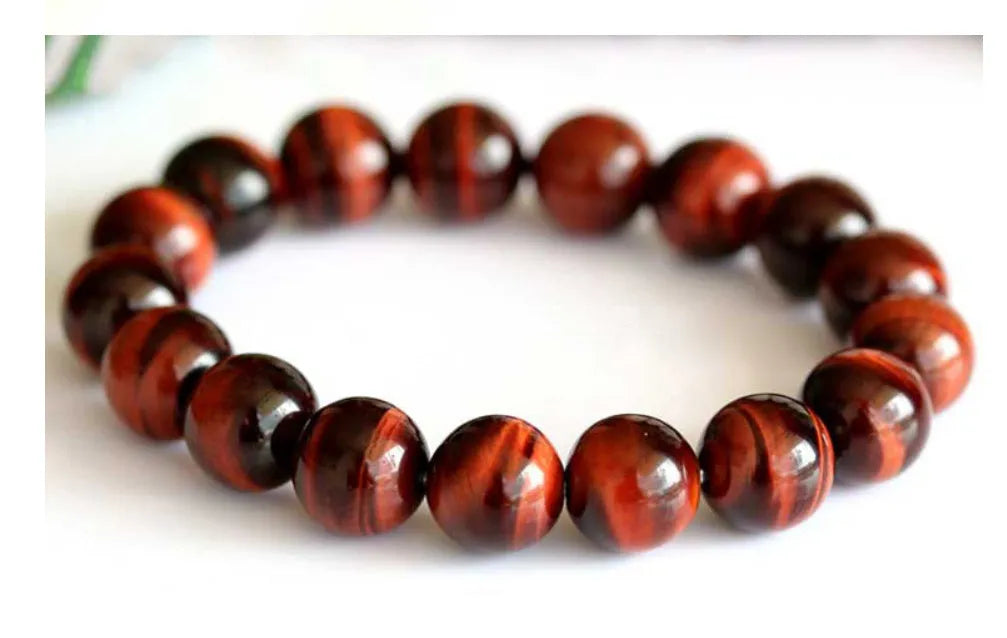 Red tigereye lightning cat's eye wood alexandrite bracelet with geometric ethnic styling
