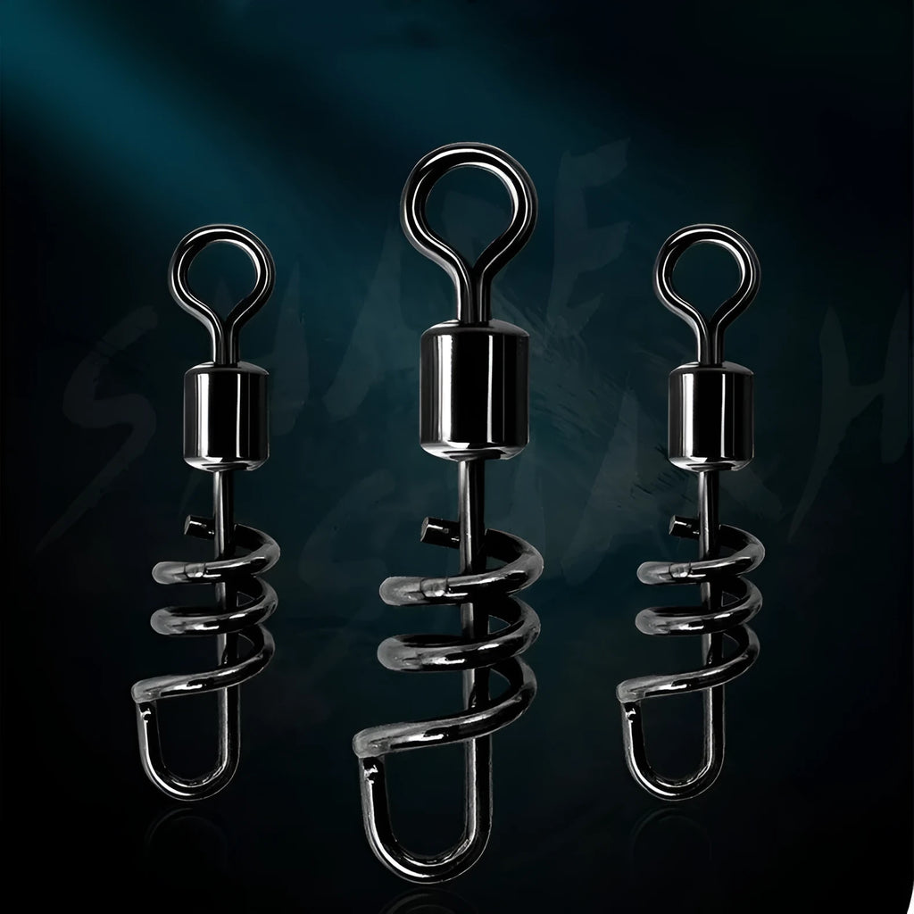 Stainless steel fishing swivel connector with 8-shaped ring design