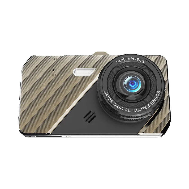4 inch front and rear dual lens car dashcam with touch screen display