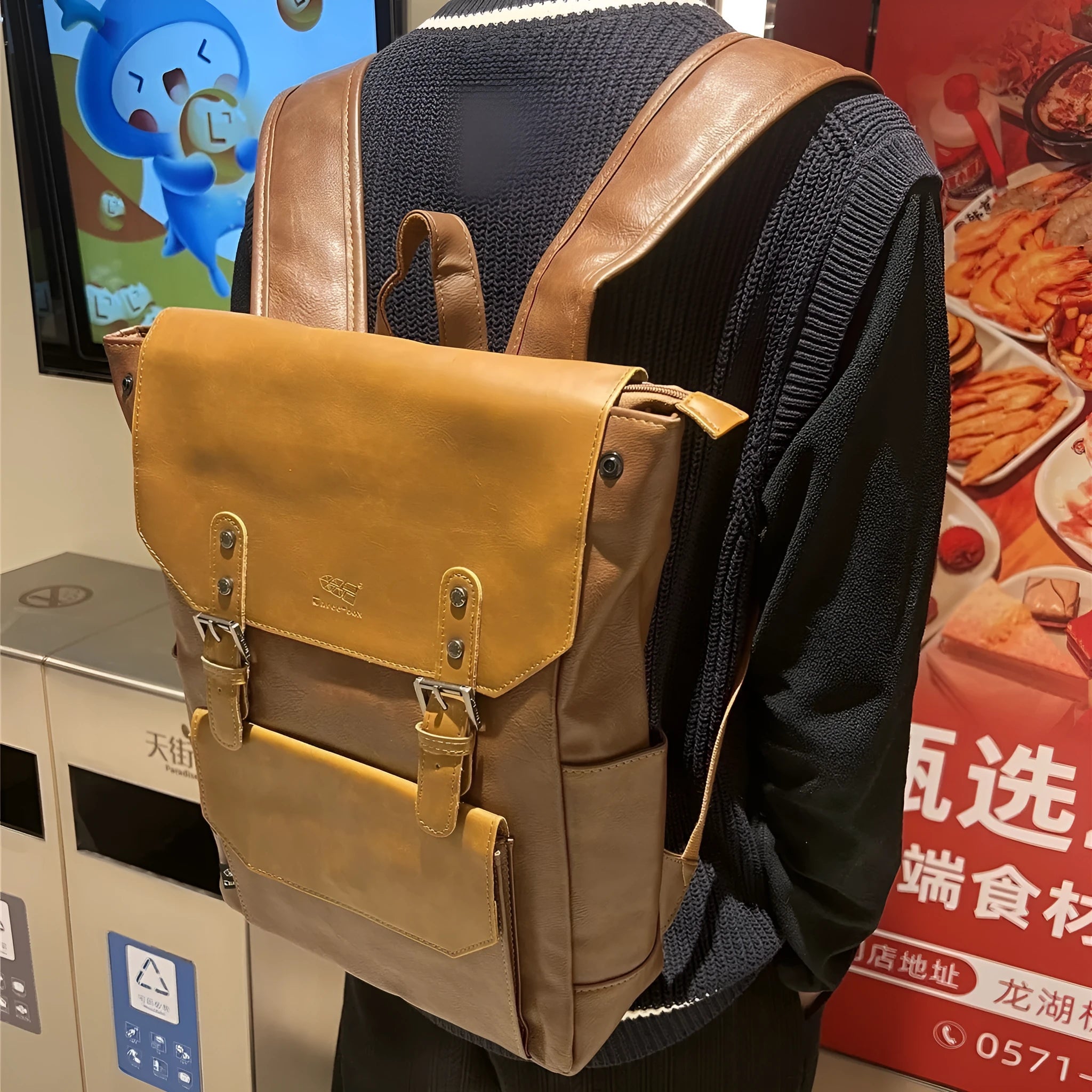 Unisex college style travel backpack in solid colour with large capacity for business travel