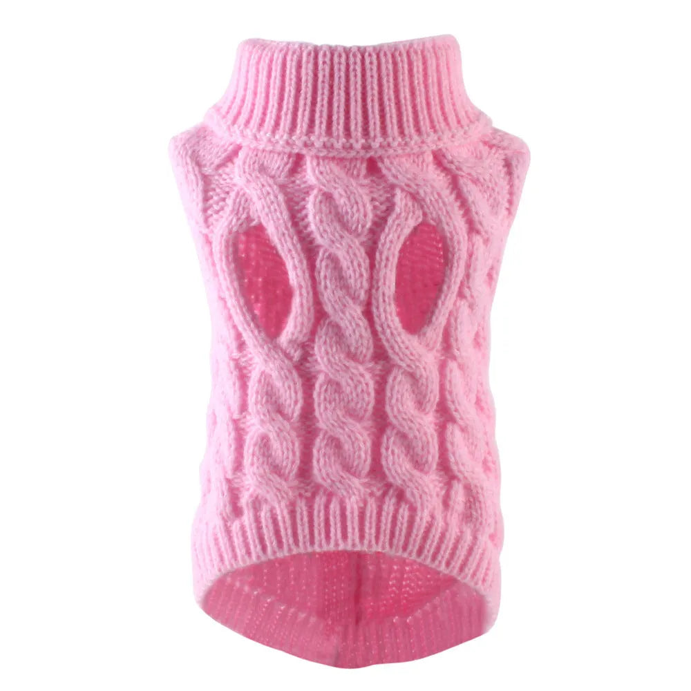 Casual acrylic dog sweater for small and medium dogs in beige on a white background