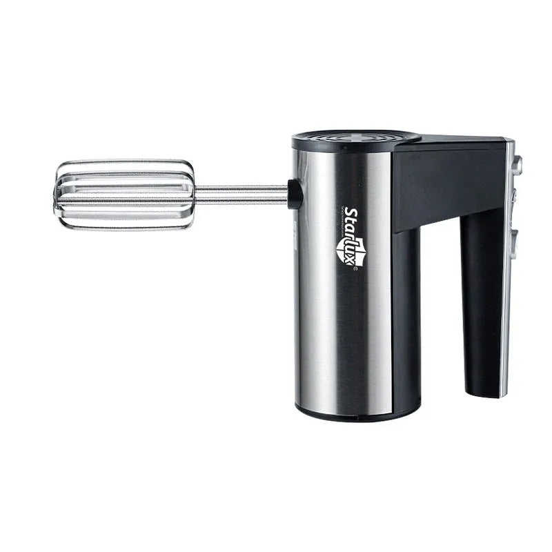 SL-25209 model 500W electric hand mixer with five-speed control and dual voltage compatibility.