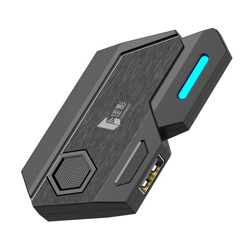 Gamwing Jiaying keyboard and mouse converter for mobile gaming with USB connection.