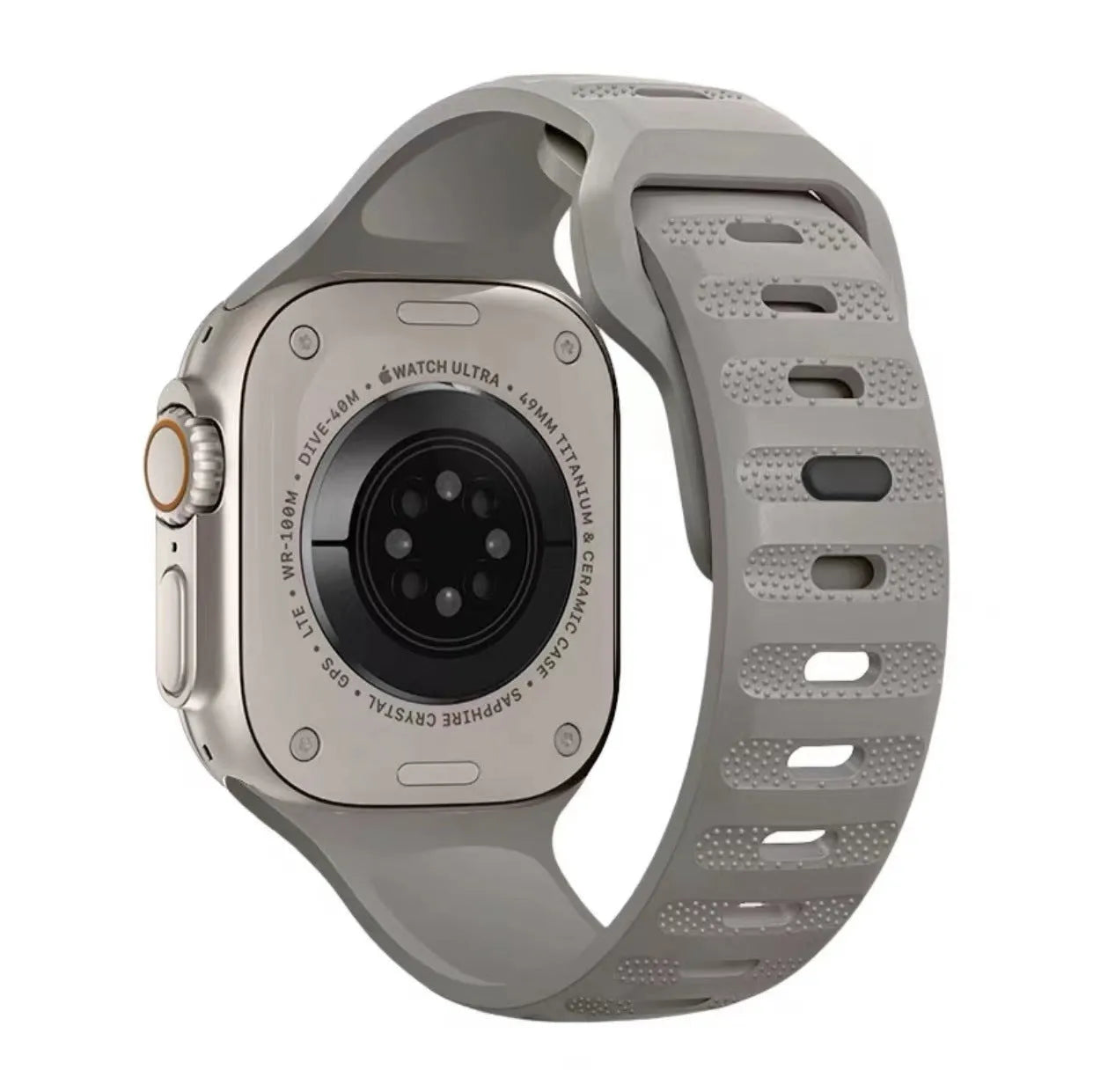 Ultra Fluoro Rubber Watch Band for Apple Watch in multiple colours with a T buckle closure.