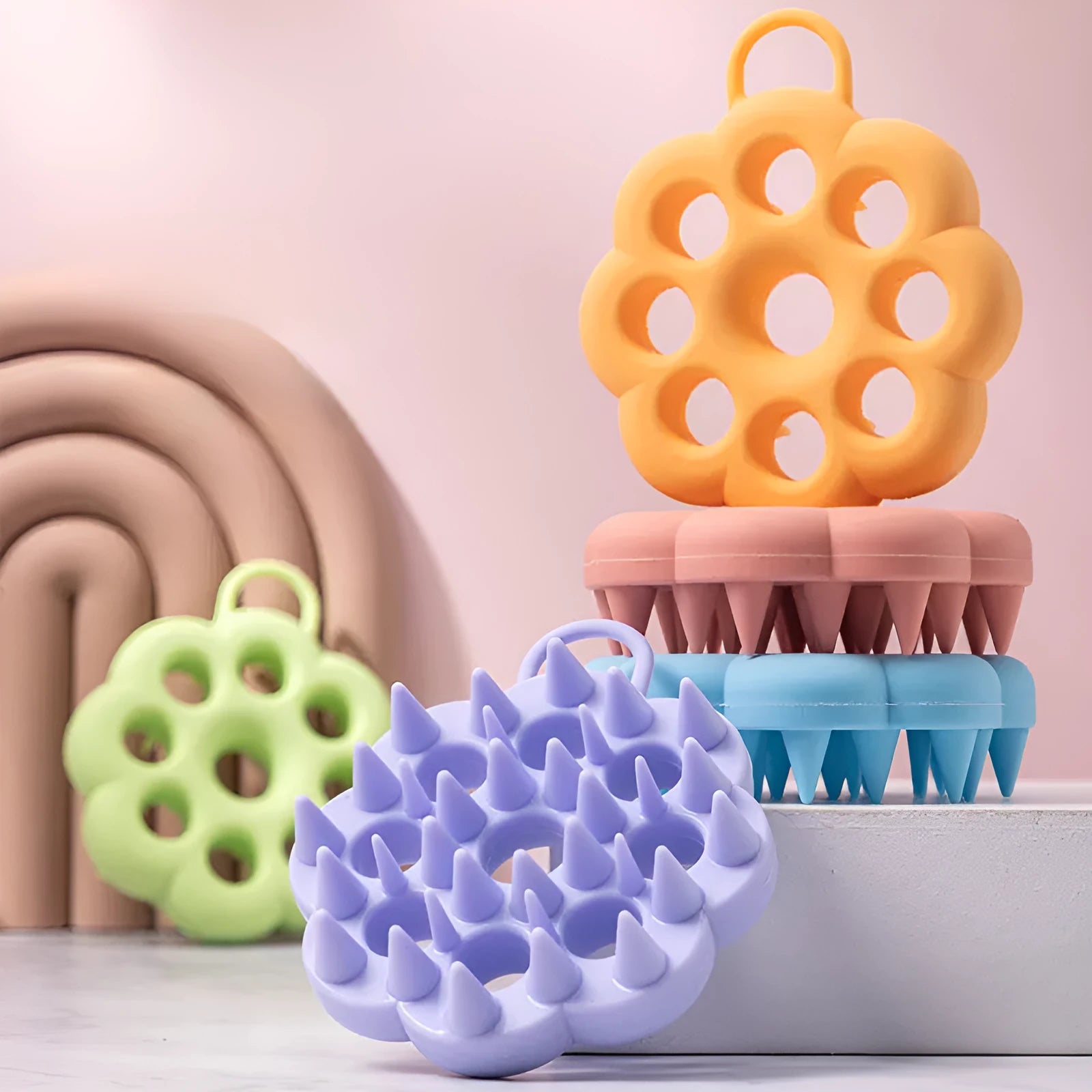 Silicone pet hair care grooming tool with massage brush design for dry and wet use