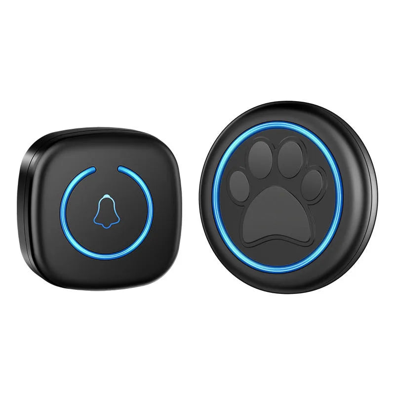 Wireless pet training doorbell with waterproof touch bell in black or white colours