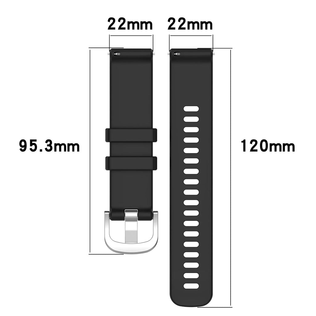 Jiaming sports silicone watch strap in multiple colours and widths on a white background