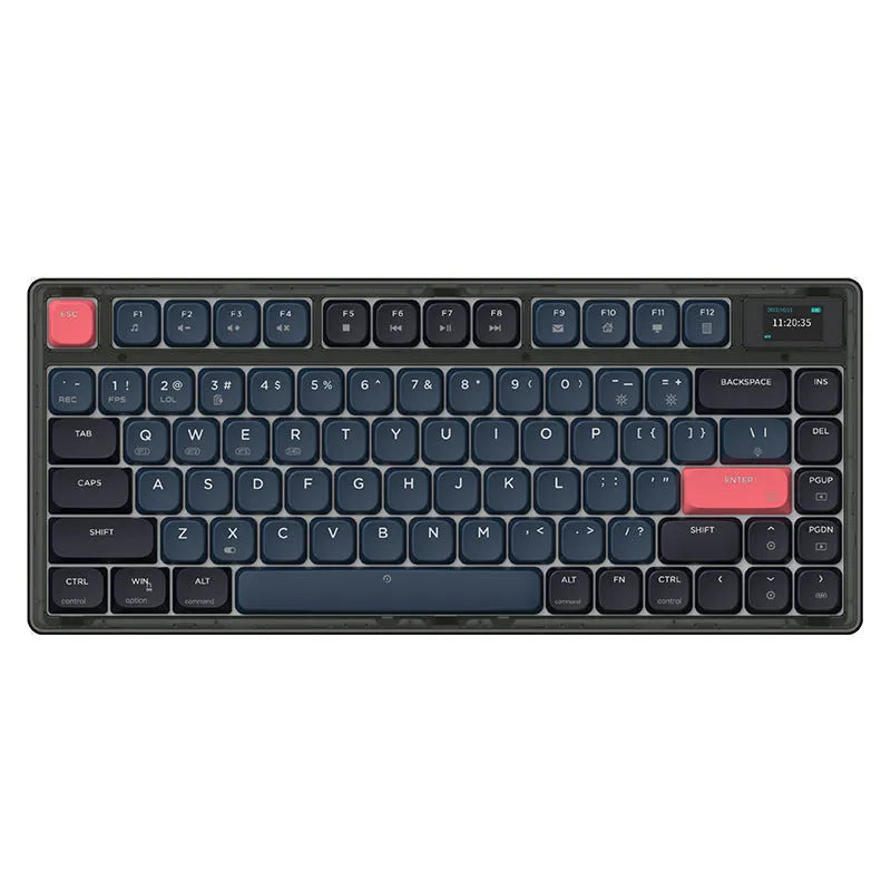 AJAZZ AK832PRO mechanical keyboard with colour screen display and compact 81-key layout in green colour option