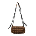 Women's lightweight nylon messenger bag in pillow shape with diamond pattern