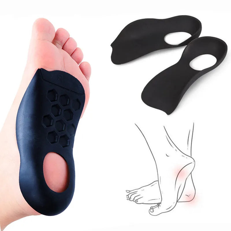 Pair of white TPR arch support varus correction insoles for shoe sizes 35-45