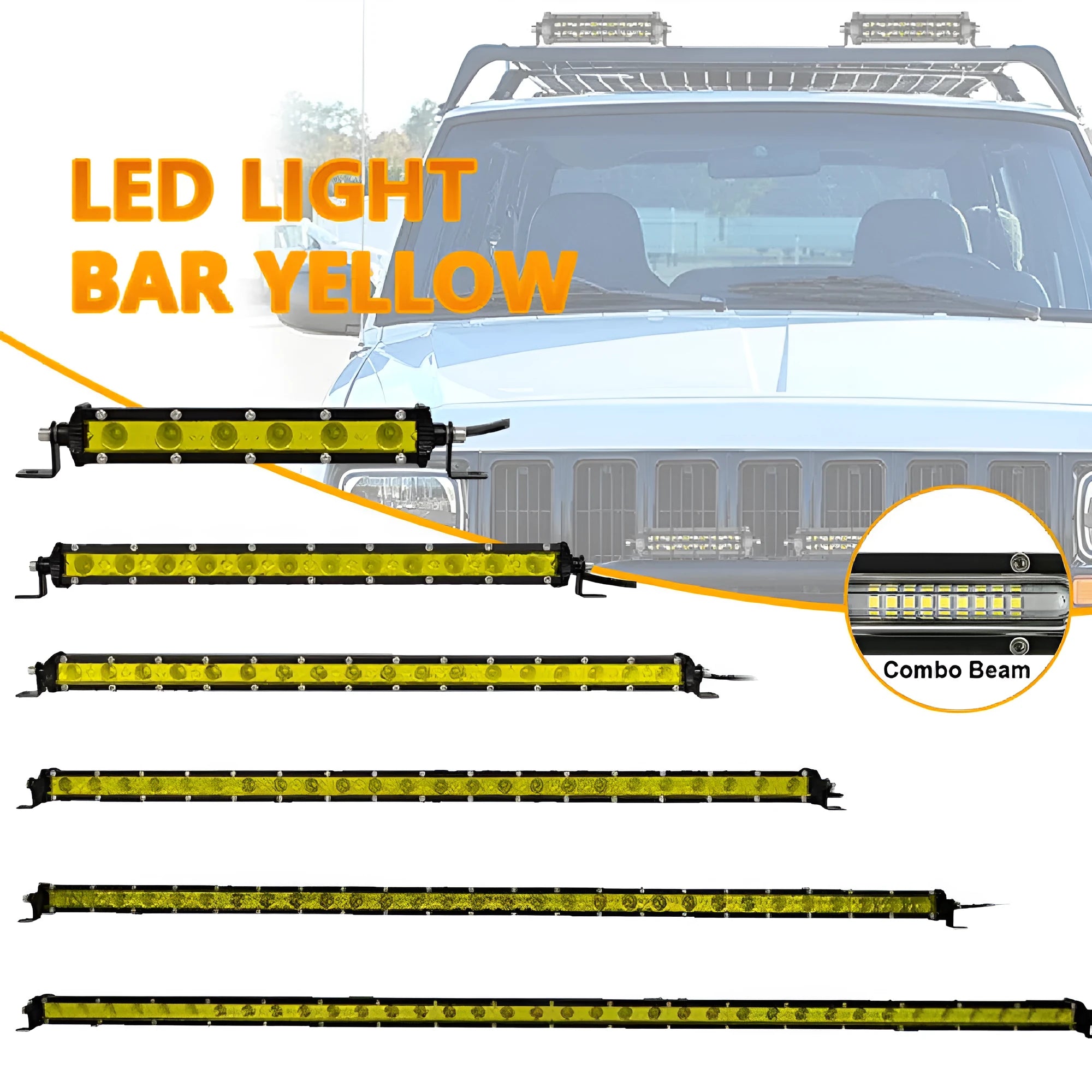 25-inch single row aluminium LED light bar with cool white LEDs and mounting brackets