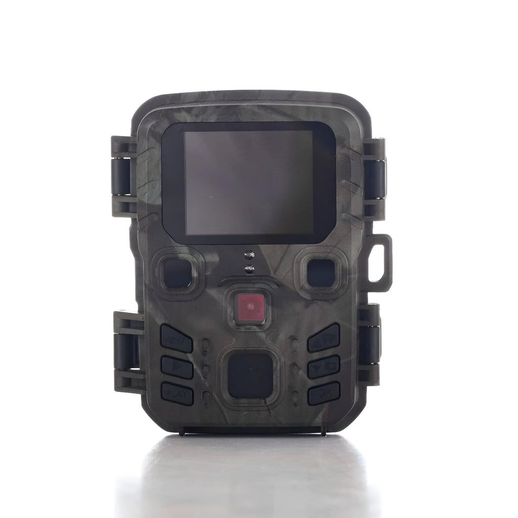 Black infrared night vision monitoring device with 12MP resolution and TF card storage slot