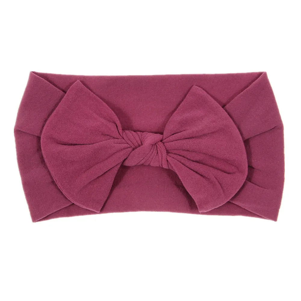 Bohemian children's hairband with wide nylon bow in Army Green, 10.5 x 7.5 cm bow, cloth band