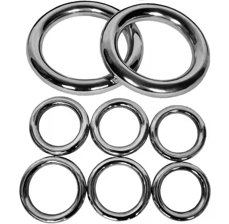 Silver electroplated carbon steel Wing Chun training ring for forearm conditioning.