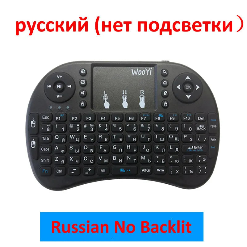 2.4G wireless mini keyboard with touchpad in black, 14.6 x 97.5 x 19 mm