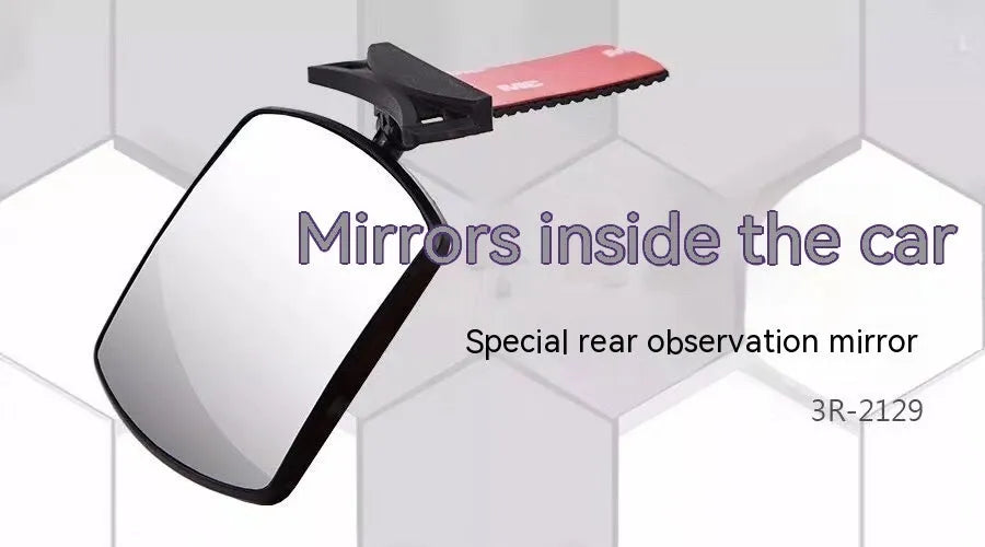 Wide angle widened car rearview mirror 8x6cm glass interior safety mirror
