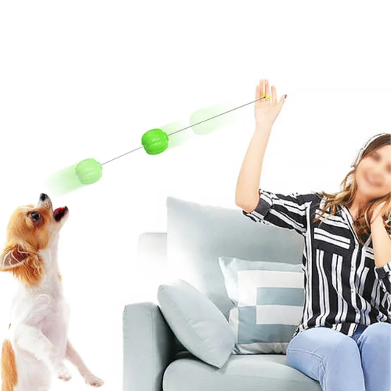 Pumpkin-shaped plastic dog chew toy with squeaker for small dogs in green, orange, yellow