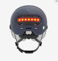 Cycling helmet with rear integrated LED brake light, available in M and L sizes