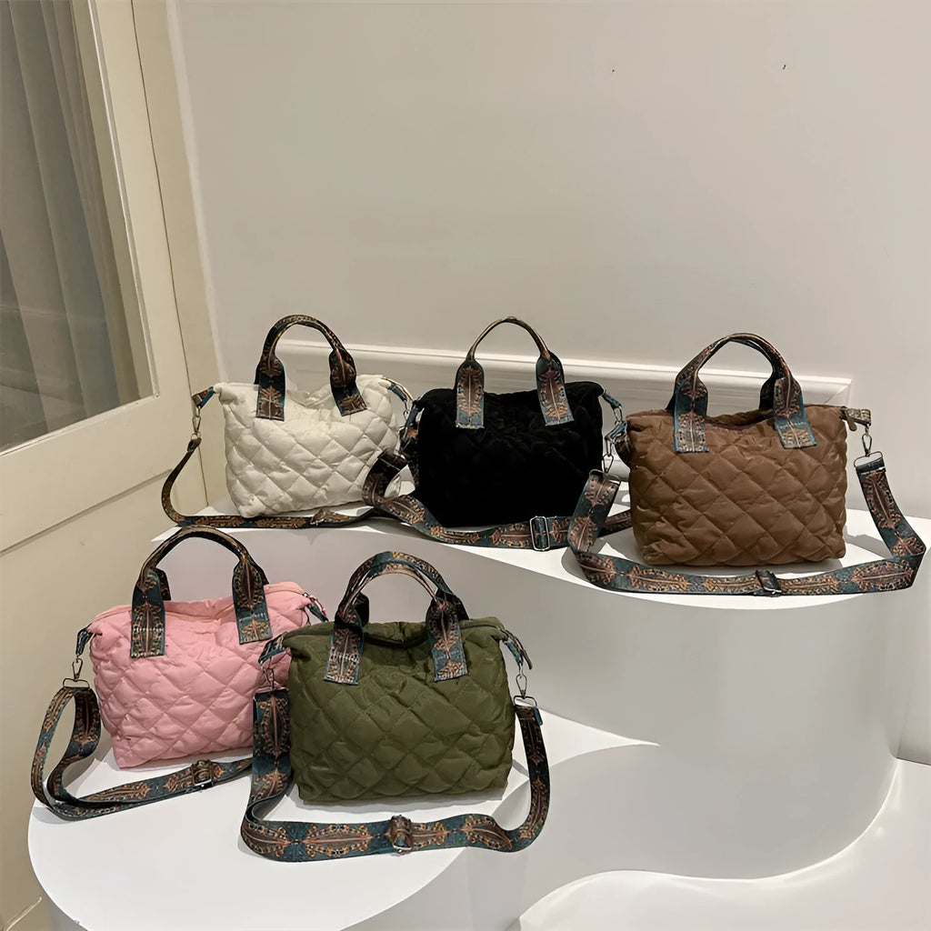Soft Oxford cloth messenger bag in horizontal square shape with single shoulder strap