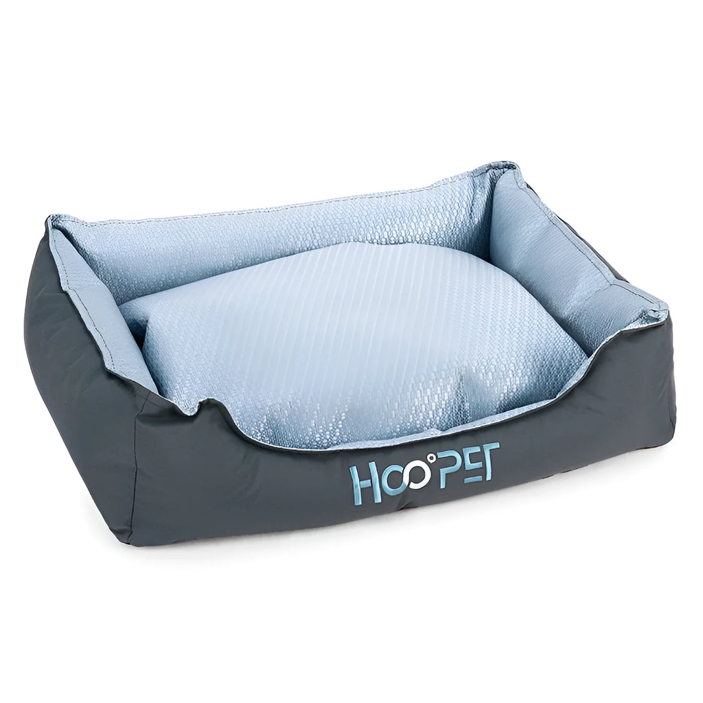 Soft dog bed with removable cover shown in three sizes for small to medium pets