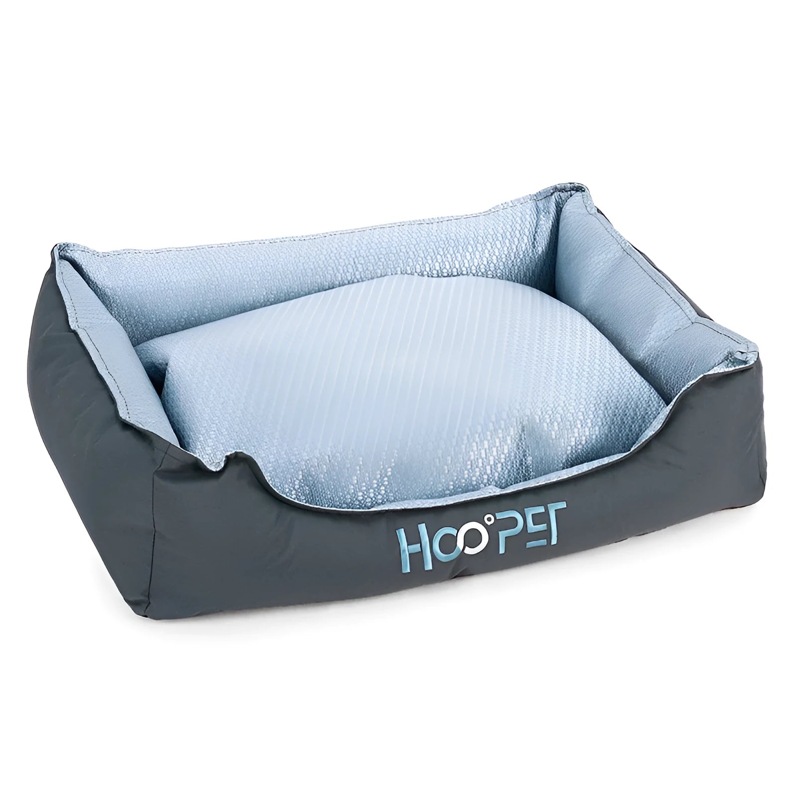 Soft dog bed with removable cover shown in three sizes for small to medium pets