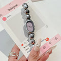 Women's oval gold fashion watch bracelet with 9mm thickness in seven colour options