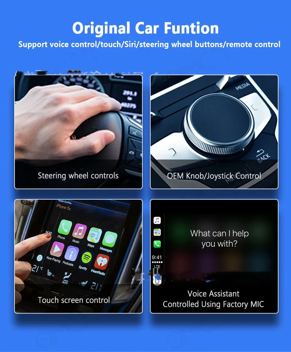 Black car GPS navigation unit with 9 inch screen mounted on dashboard