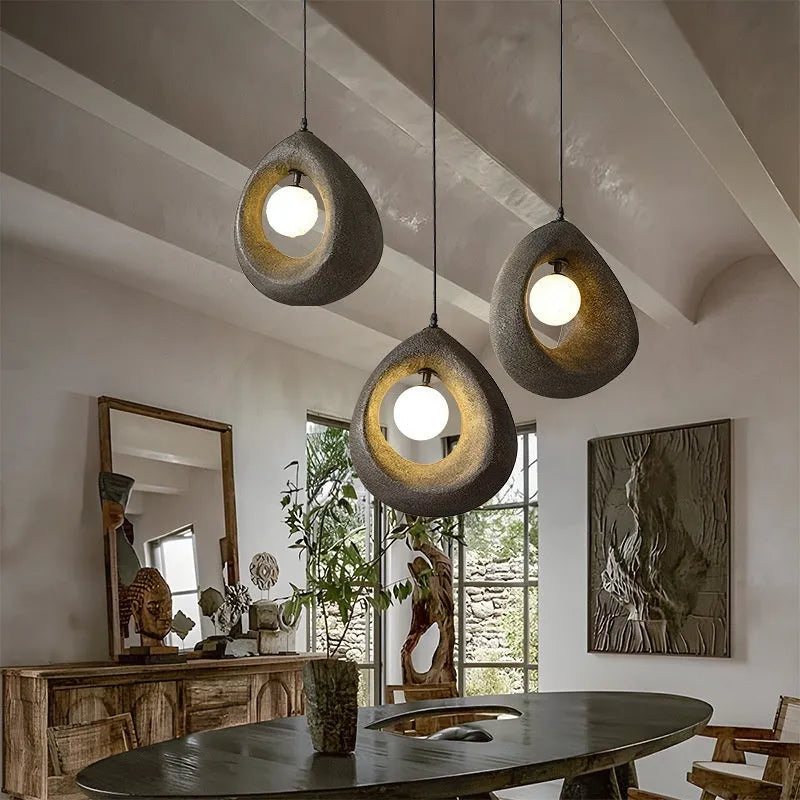 Sili Style retro bar chandelier with milky white lampshade measuring 32cm by 35cm
