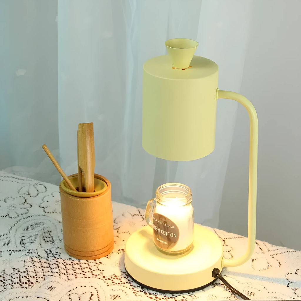 European style aromatherapy wax lamp with dimmer switch in white finish
