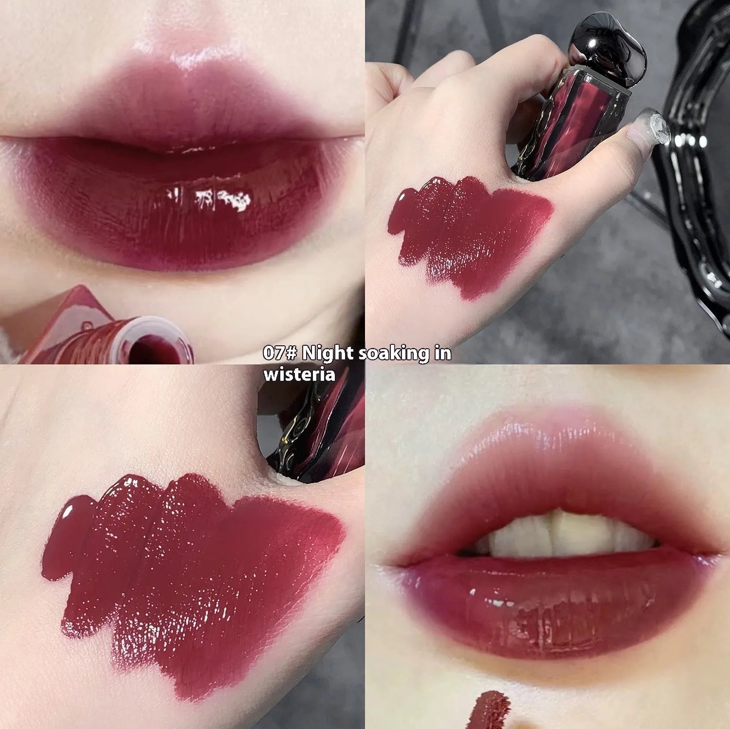Glacier Lava Lip Lacquer lip gloss with water-light mirror finish in one of seven available colour shades