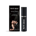 Small 5ml bottle of men's delayed spray personal lubricant on a white background.