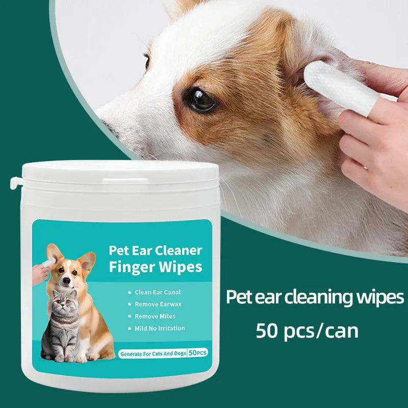 Disposable pet cleaning wipes set with ear and teeth cleaning wipes for cats and dogs