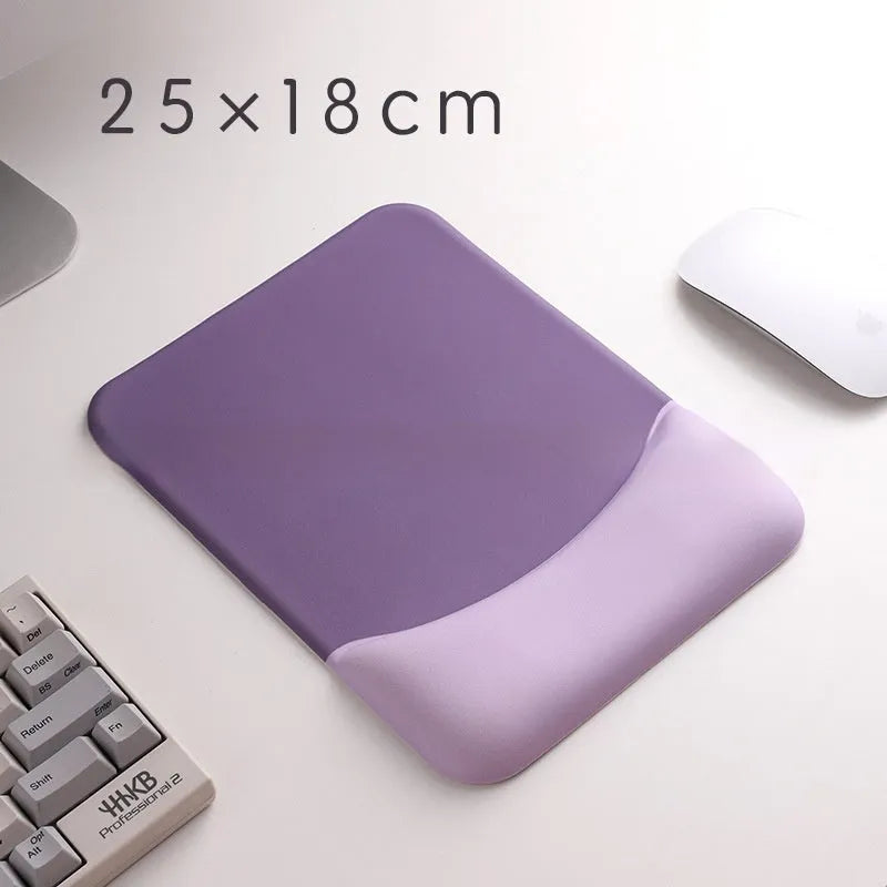 Square silica gel wrist rest mouse pad with cloth surface measuring 250mm by 180mm